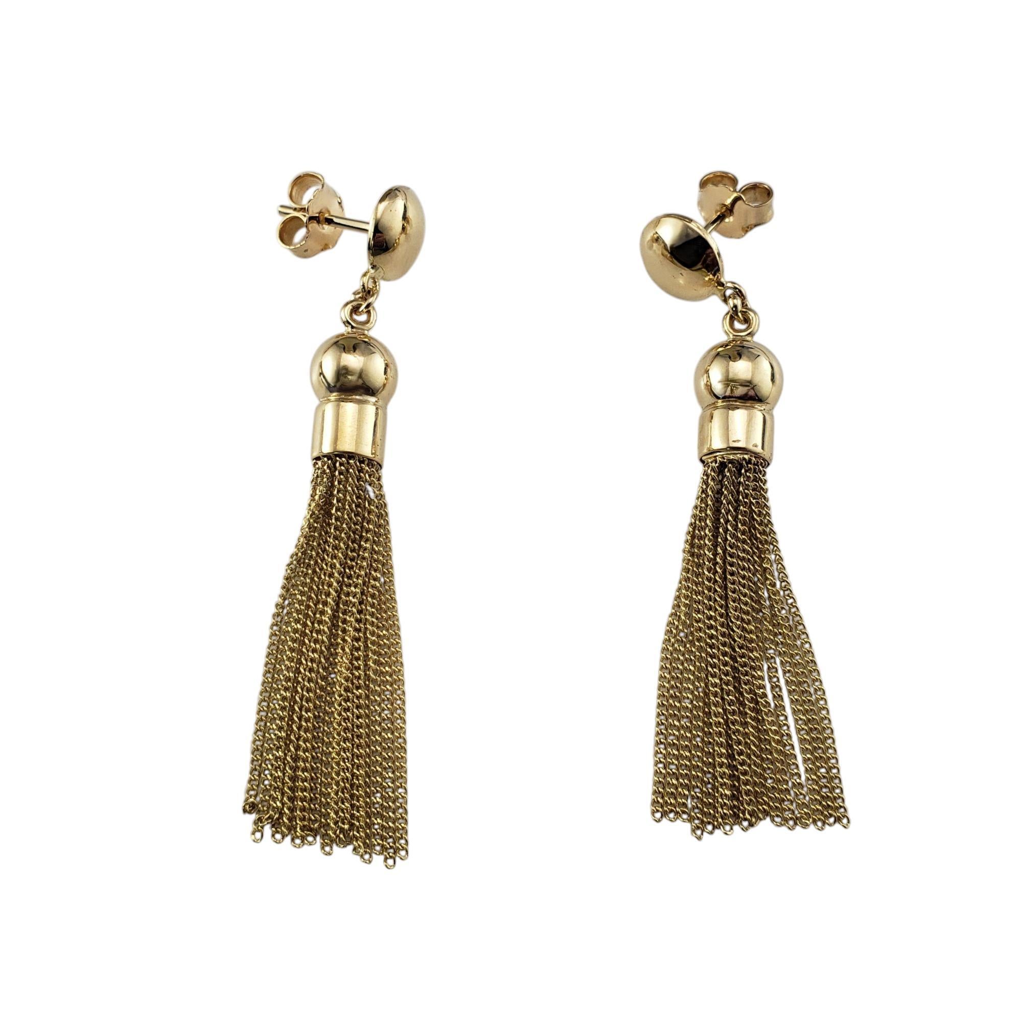 18 Karat Yellow Gold Dangle Chain Tassel Earrings #21224