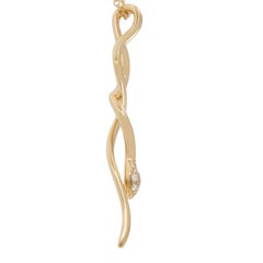 18 Karat Yellow Gold Diamond Accented Serpent Necklace
