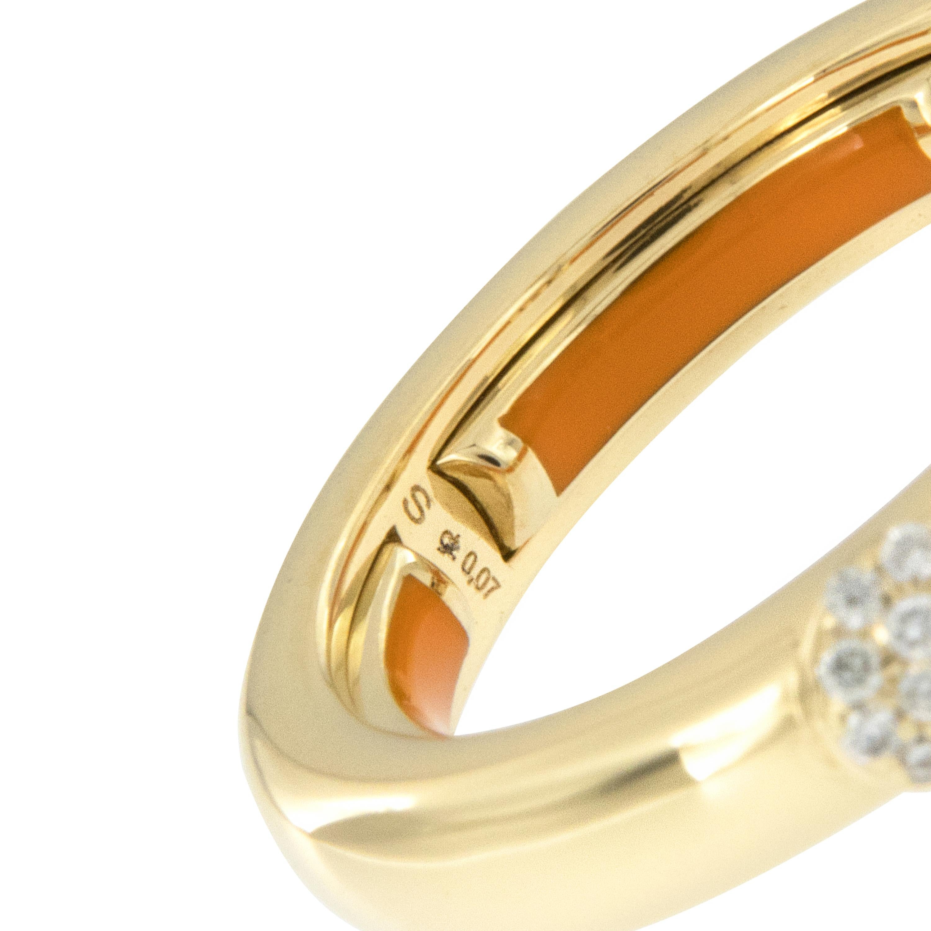 Donna Anello regolabile in oro giallo 18 carati e diamanti Made in Italy in vendita