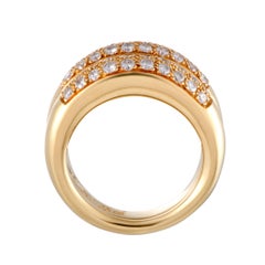 18 Karat Yellow Gold Diamond and Baguette Sapphires Expanding Band Ring