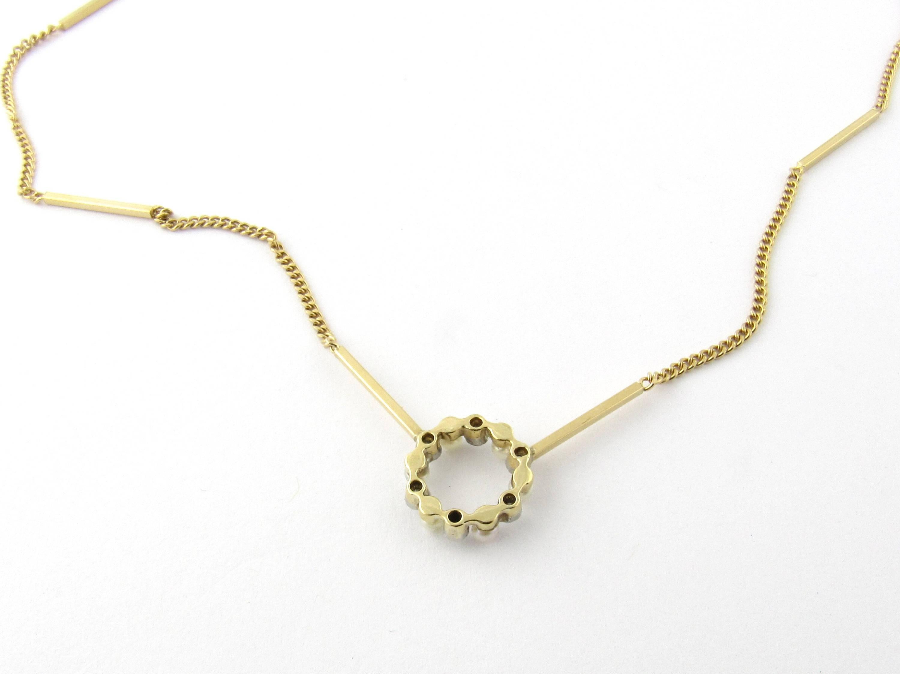 Women's 18 Karat Yellow Gold Diamond and Pearl Necklace