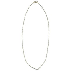 18 Karat Yellow Gold Diamond Baguette Chain