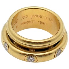 18 Karat Yellow Gold Diamond Band by Piaget, Possession Rolling Style Ring