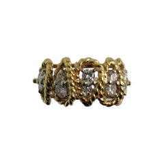 Vintage 18 Karat Yellow Gold Diamond Band Ring