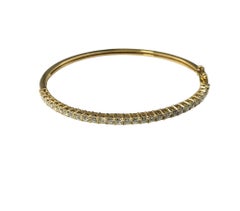 Bracelet jonc en or jaune 18 carats et diamants n°17352