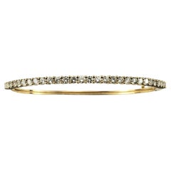 Bracelet jonc en or jaune 18 carats et diamants n°17352