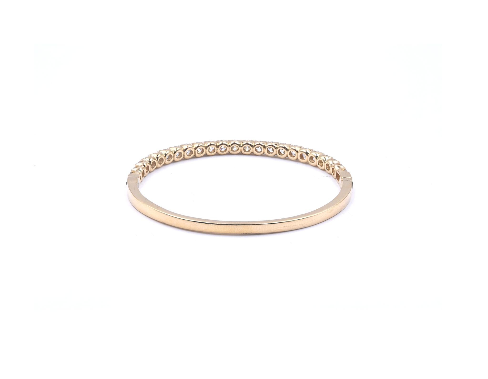 Pulsera brazalete de diamantes de oro amarillo de 18 quilates en Excelente Estado en Scottsdale, AZ