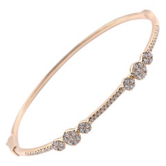 18 Karat Yellow Gold Diamond Bangle Bracelet