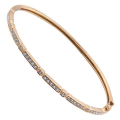 18 Karat Yellow Gold Diamond Bangle Bracelet