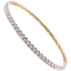 18 Karat Yellow Gold Diamond Bangle Bracelet