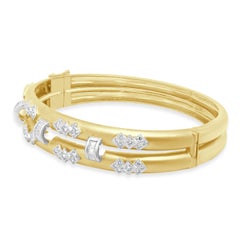 Brazalete de diamantes de oro amarillo de 18 quilates