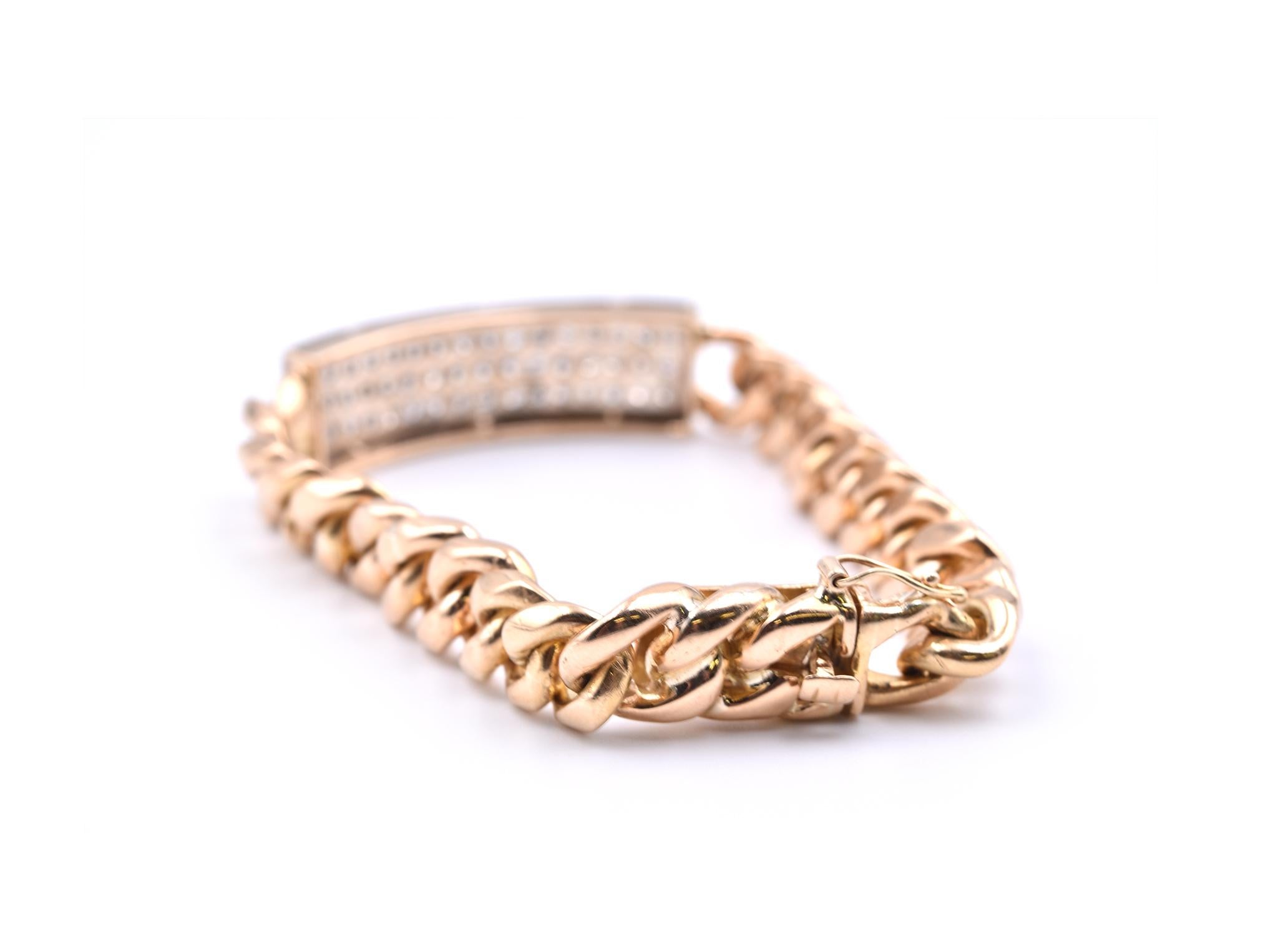 18 Karat Yellow Gold Diamond Bar Bracelet In Excellent Condition In Scottsdale, AZ