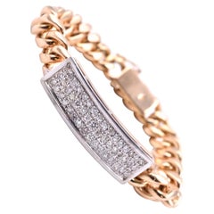 18 Karat Yellow Gold Diamond Bar Bracelet