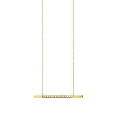 18 Karat Yellow Gold Diamond Bar Necklace