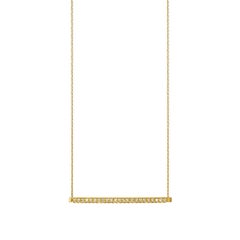 18 Karat Yellow Gold Diamond Bar Necklace