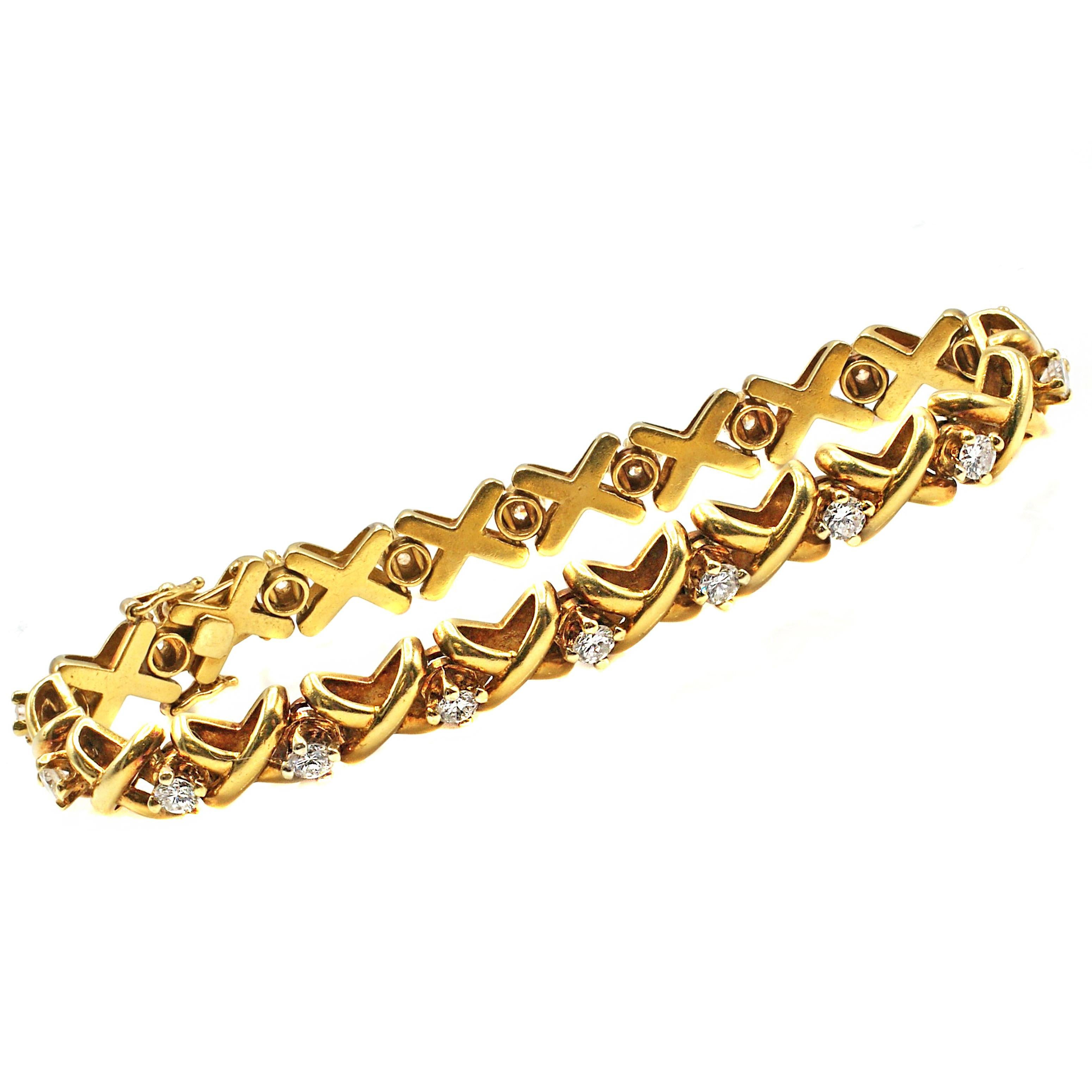 18 Karat Yellow Gold Diamond Bracelet