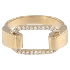 18 Karat Yellow Gold Diamond Buckle Fashion Ring