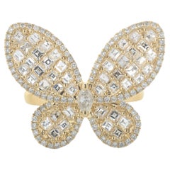 18 Karat Yellow Gold Diamond Butterfly Ring 18 Karat Yellow Gold Diamond Butterfly Ring