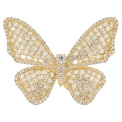18 Karat Yellow Gold Diamond Butterfly Ring 18 Karat Yellow Gold Diamond Butterfly Ring