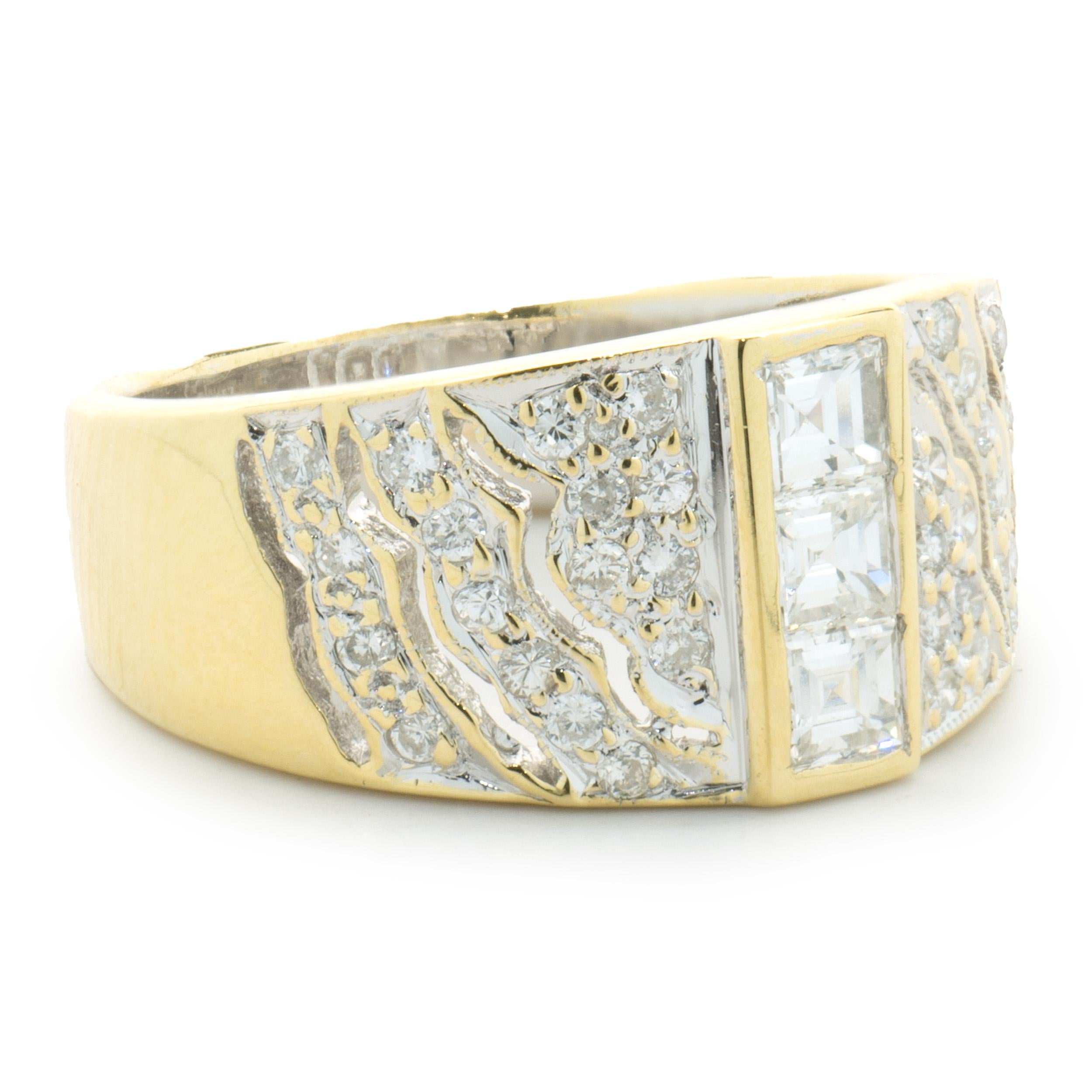 18 Karat Yellow Gold Diamond Cigar Band In Excellent Condition For Sale In Scottsdale, AZ