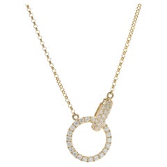 18 Karat Yellow Gold Diamond Circle Necklace