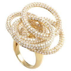 18 Karat Yellow Gold Diamond Circle Ring