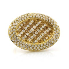 18 Karat Yellow Gold Diamond Cluster Cocktail Ring