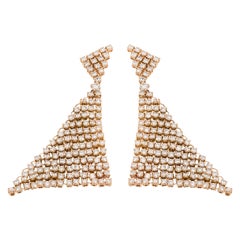 18 Karat Yellow Gold Diamond Cocktail Earrings