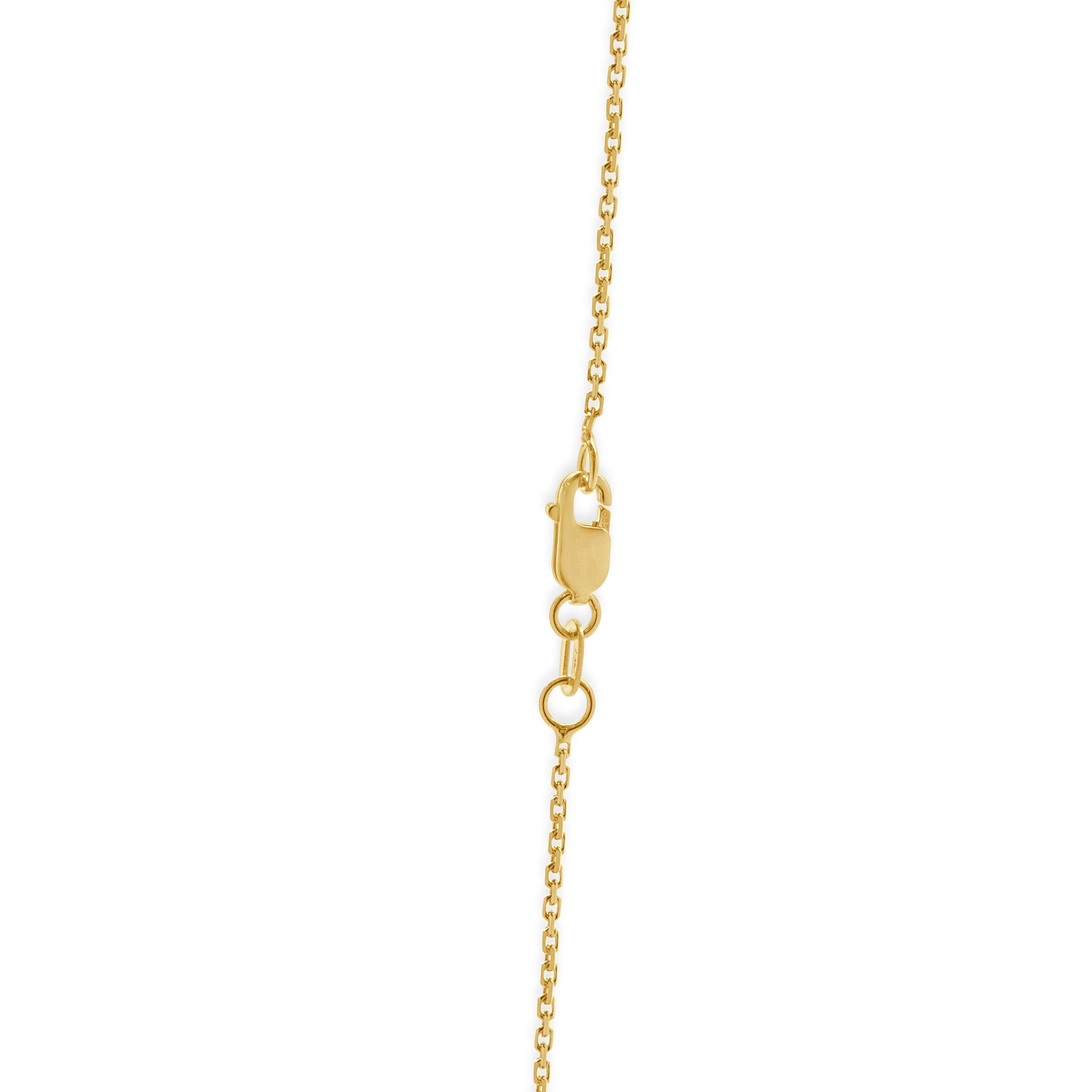 18 Karat Yellow Gold Diamond Cross Pendant Necklace In Excellent Condition In Scottsdale, AZ