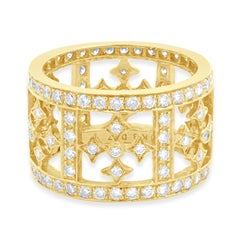 18 Karat Gelbgold Diamant-Kreuzring mit Kreuzring