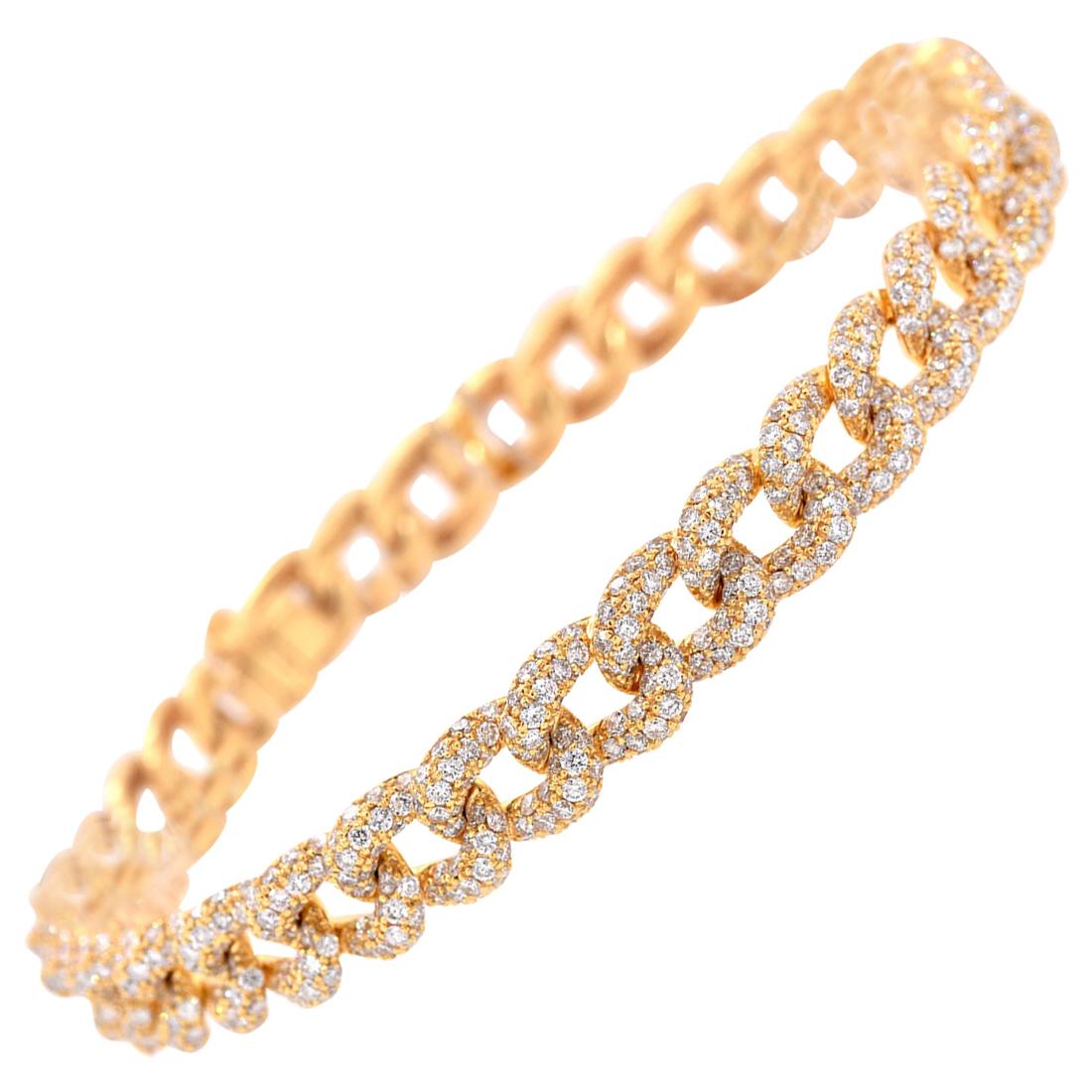 Contemporary Cuban Link Gold Bracelet at 1stdibs