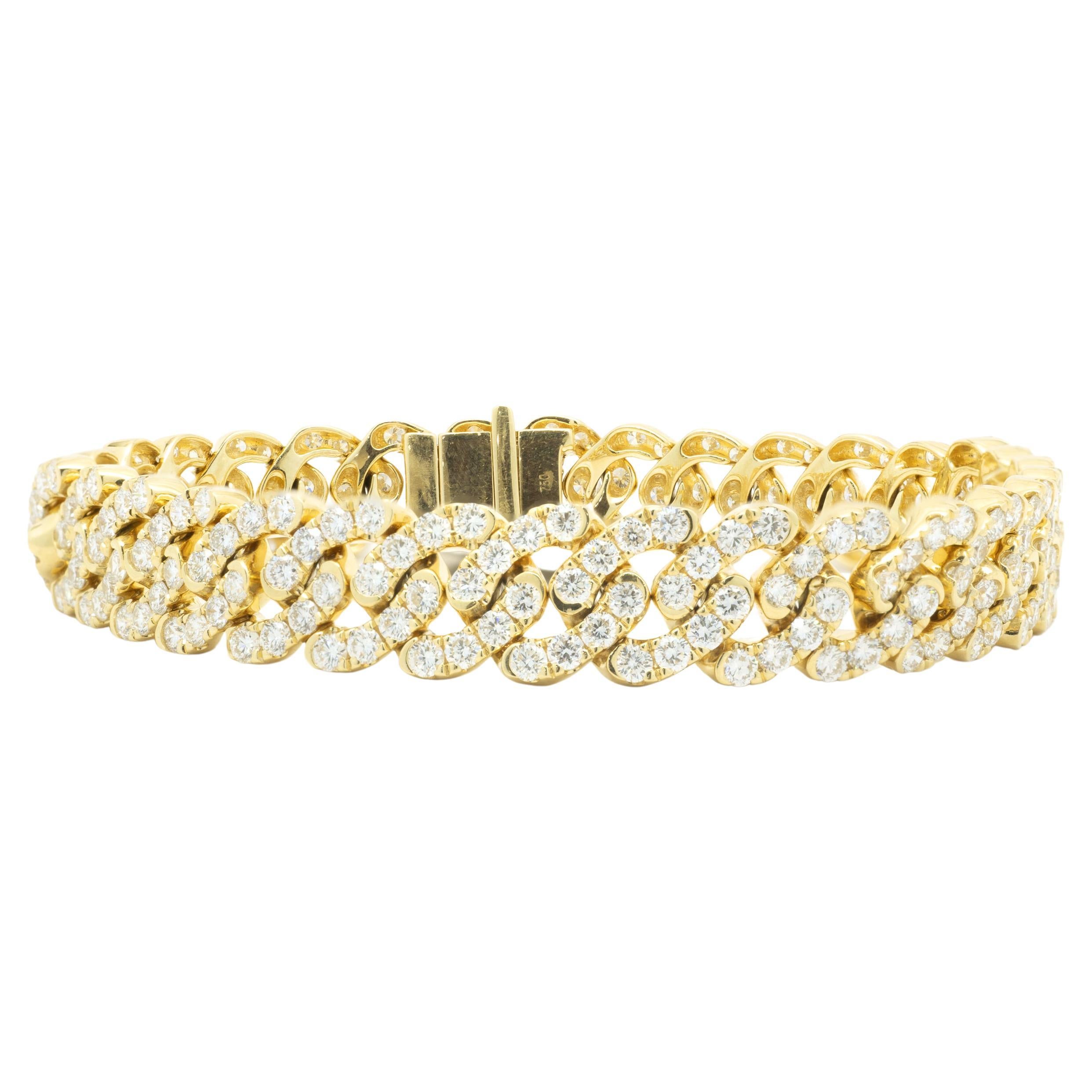 18 Karat Yellow Gold Diamond Cuban Link Bracelet For Sale At 1stDibs 18 Karat Yellow Gold Diamond Cuban Link Bracelet For Sale At 1stDibs