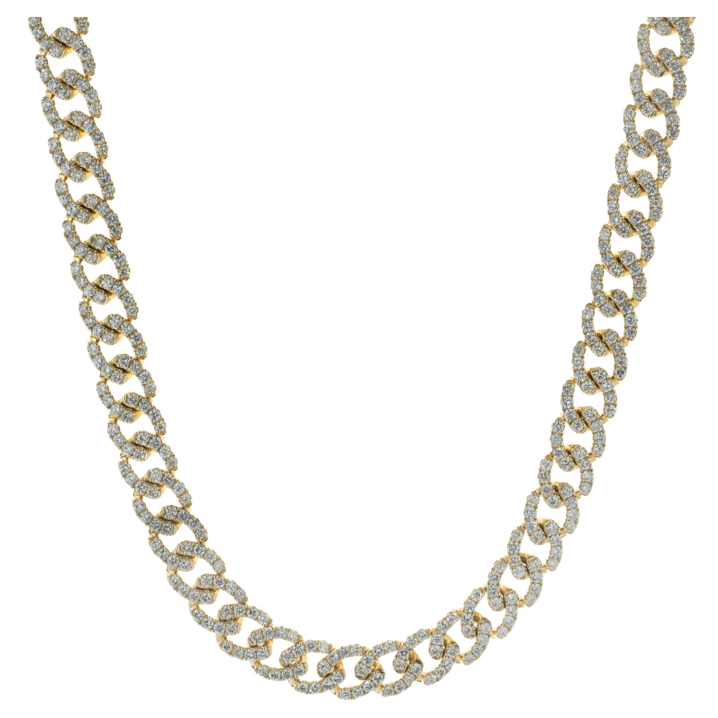 18 Karat Yellow Gold Fish Link Necklace at 1stDibs