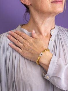 18 Karat Yellow Gold & Diamond Cuff by Carlo Weingrill