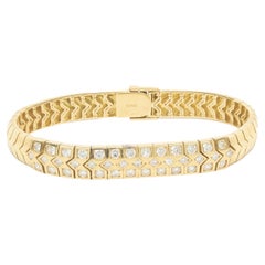 18 Karat Yellow Gold Diamond Custom Omega Link Bracelet