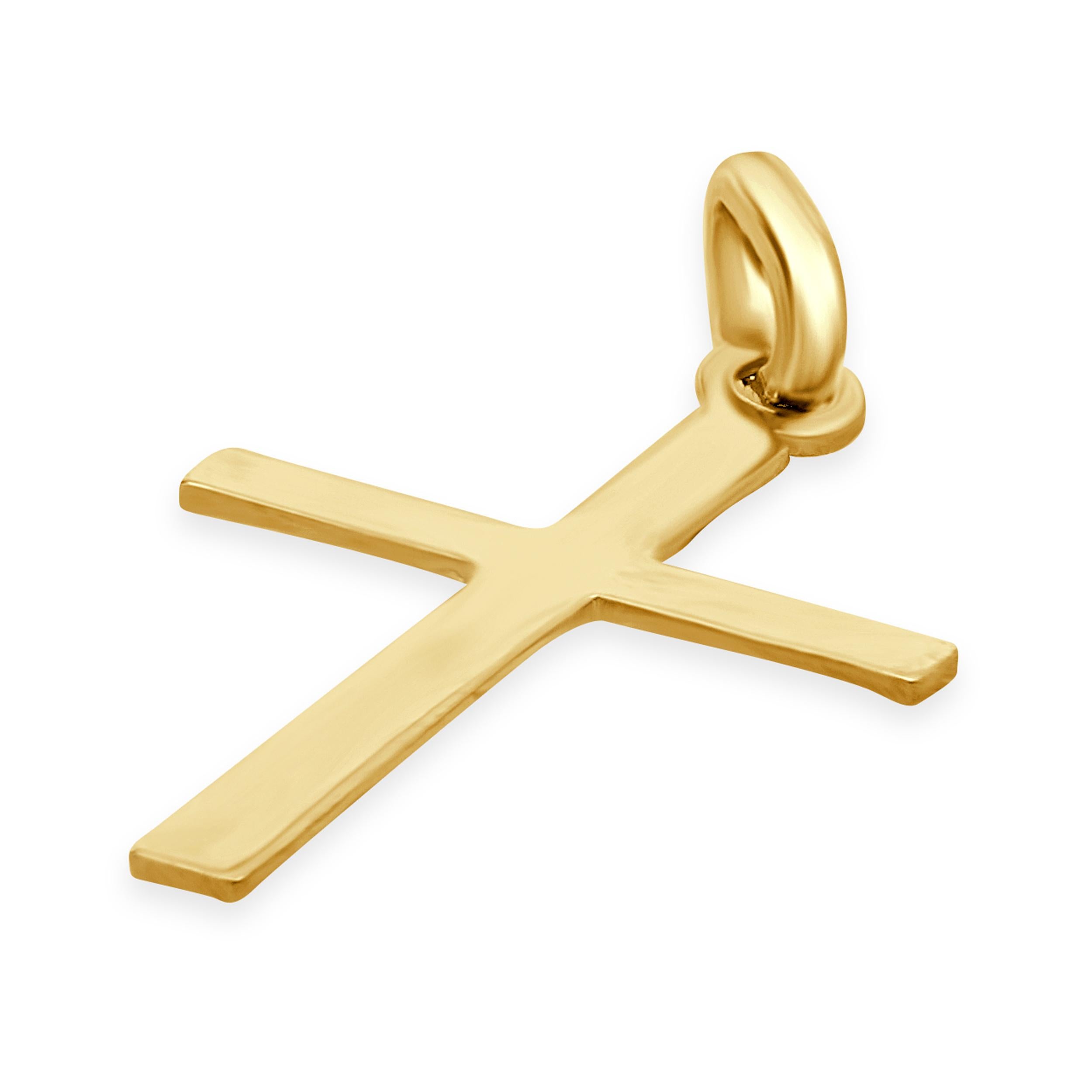Pendentif croix taille diamant en or jaune 18 carats Excellent état - En vente à Scottsdale, AZ