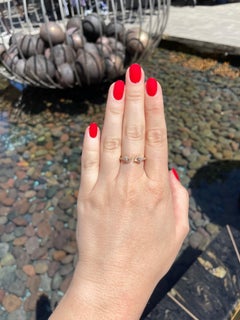 18 Karat Yellow Gold Diamond Double Pear Flared Ring