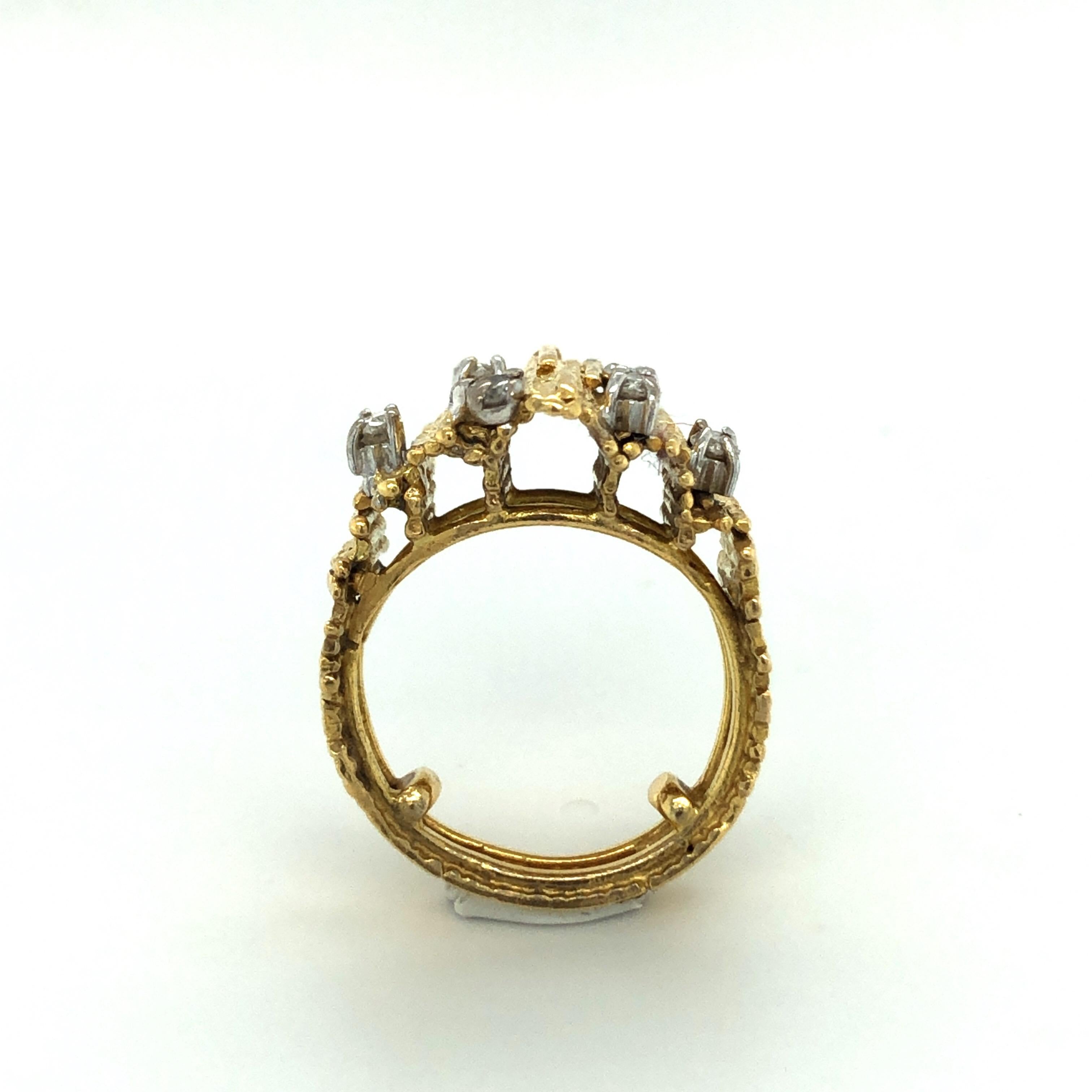 Round Cut 18 Karat Yellow Gold Diamond Dress Ring by Andrew Grima, 1976