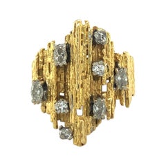 18 Karat Yellow Gold Diamond Dress Ring by Andrew Grima, 1976