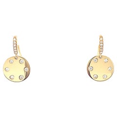 18 Karat Yellow Gold Diamond Drop Earrings