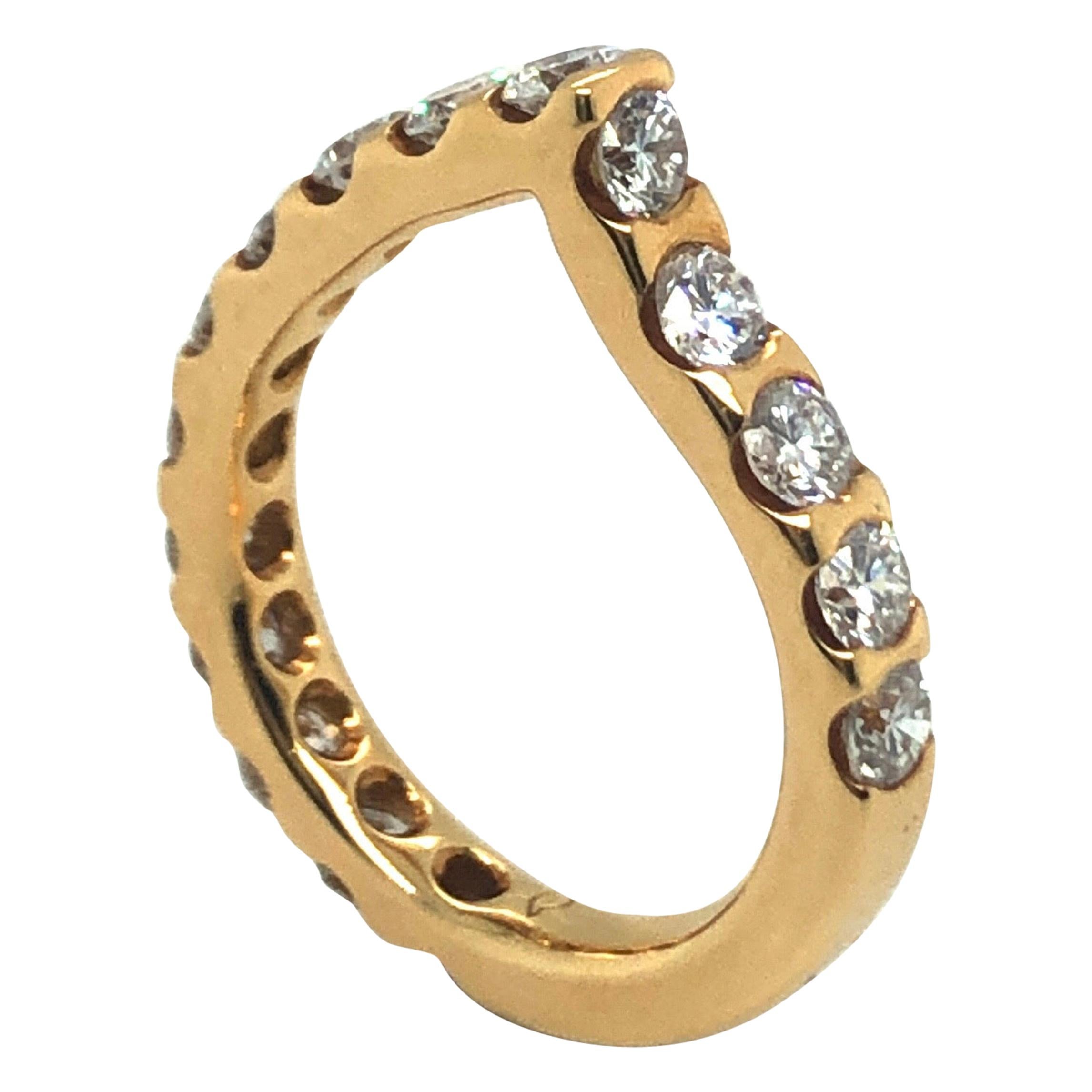 18 Karat Yellow Gold Diamond Drop Ring by Tamara Comolli For Sale at 1stDibs