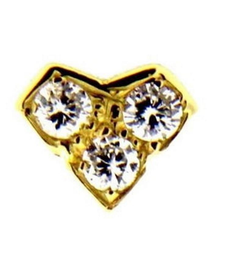 18K Yellow Gold Earrings with Triple White Diamond Accent In New Condition For Sale In Milano, Lombardia