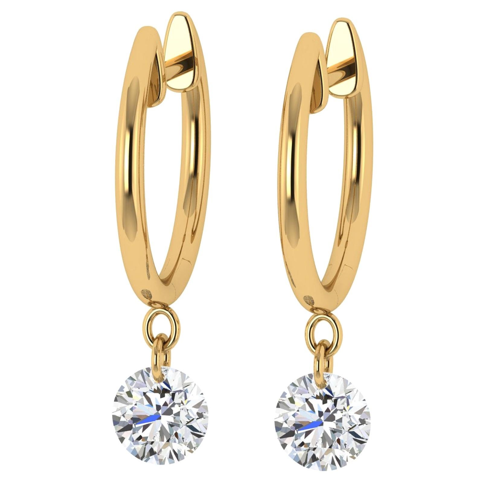18kt Yellow Gold and Diamond Earring For Sale