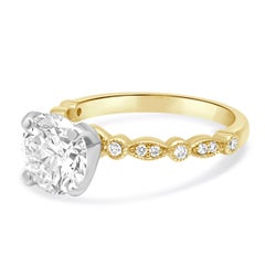 18 Karat Yellow Gold Diamond Engagement Ring