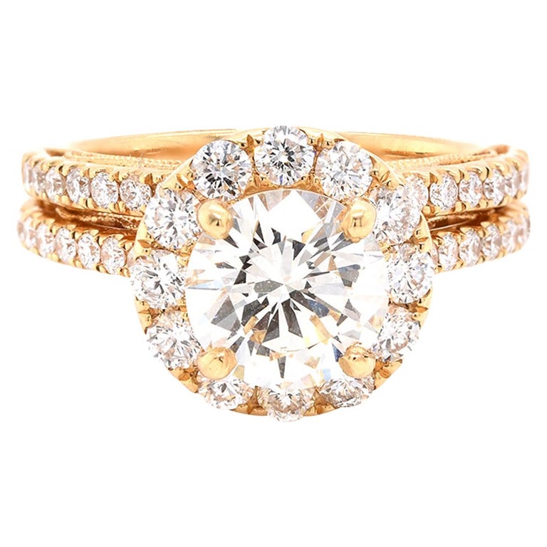 18kt yellow gold diamond engagement ring