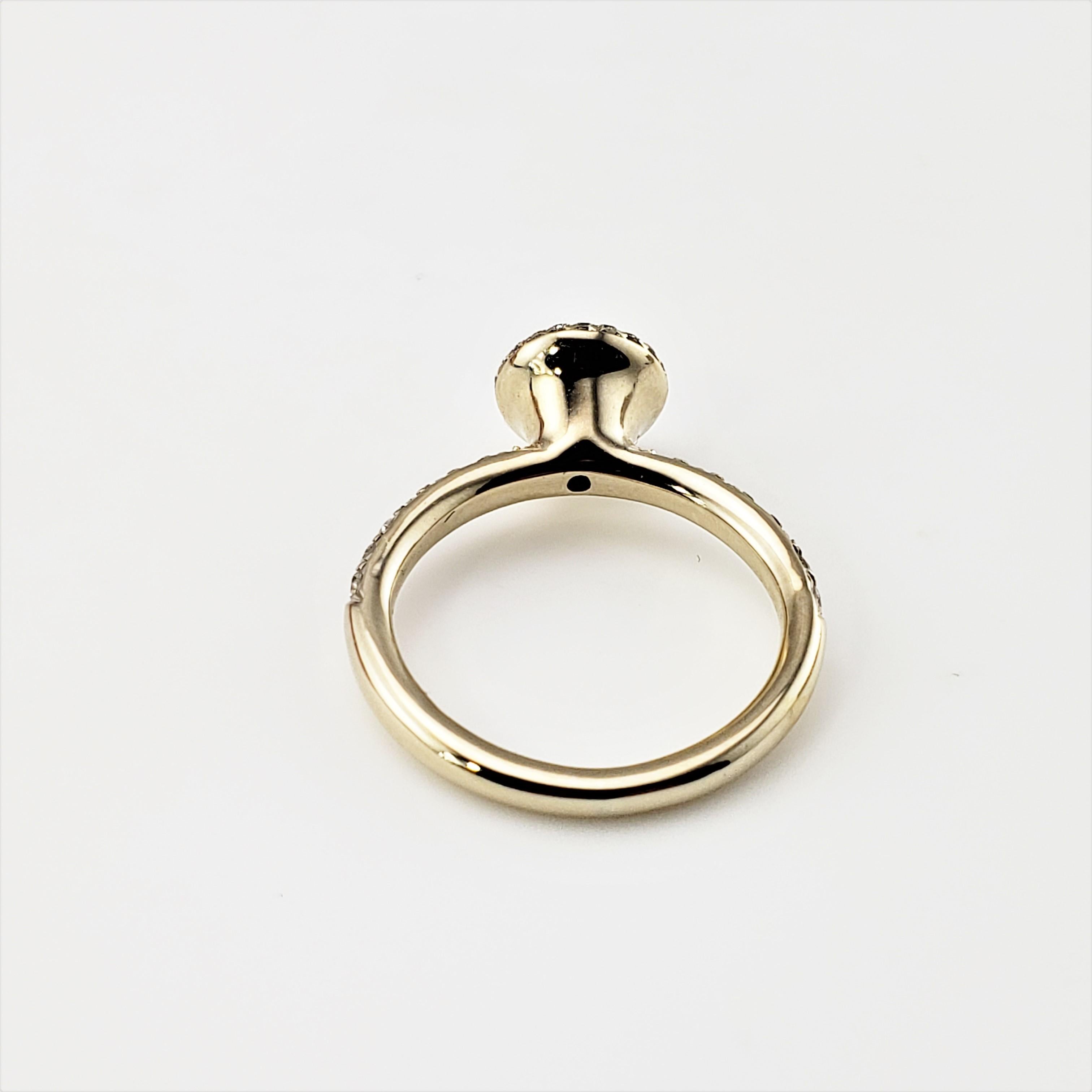 Women's 18 Karat Yellow Gold Diamond Engagement Ring For Sale