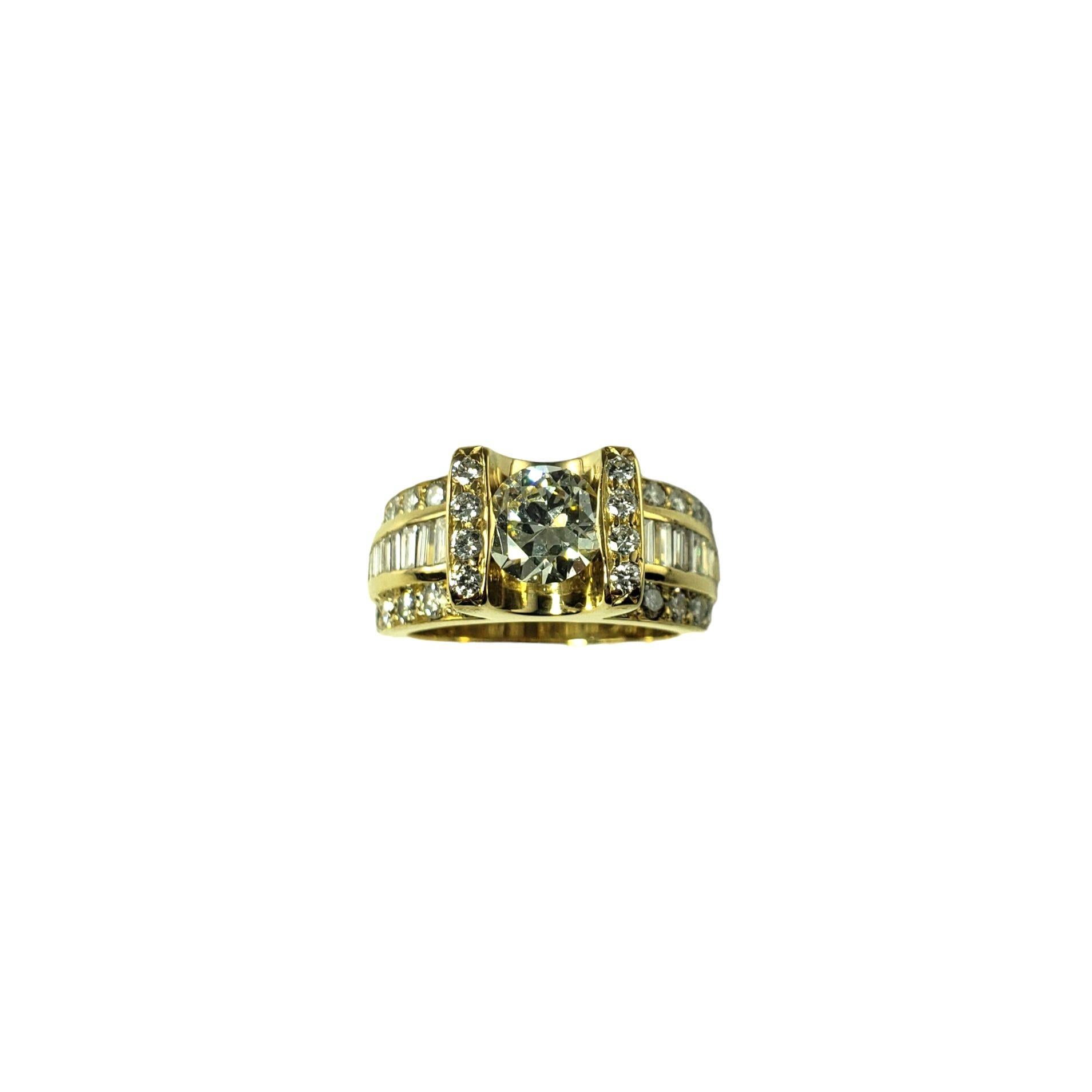 Women's 18 Karat Yellow Gold Diamond Engagement Ring #13684