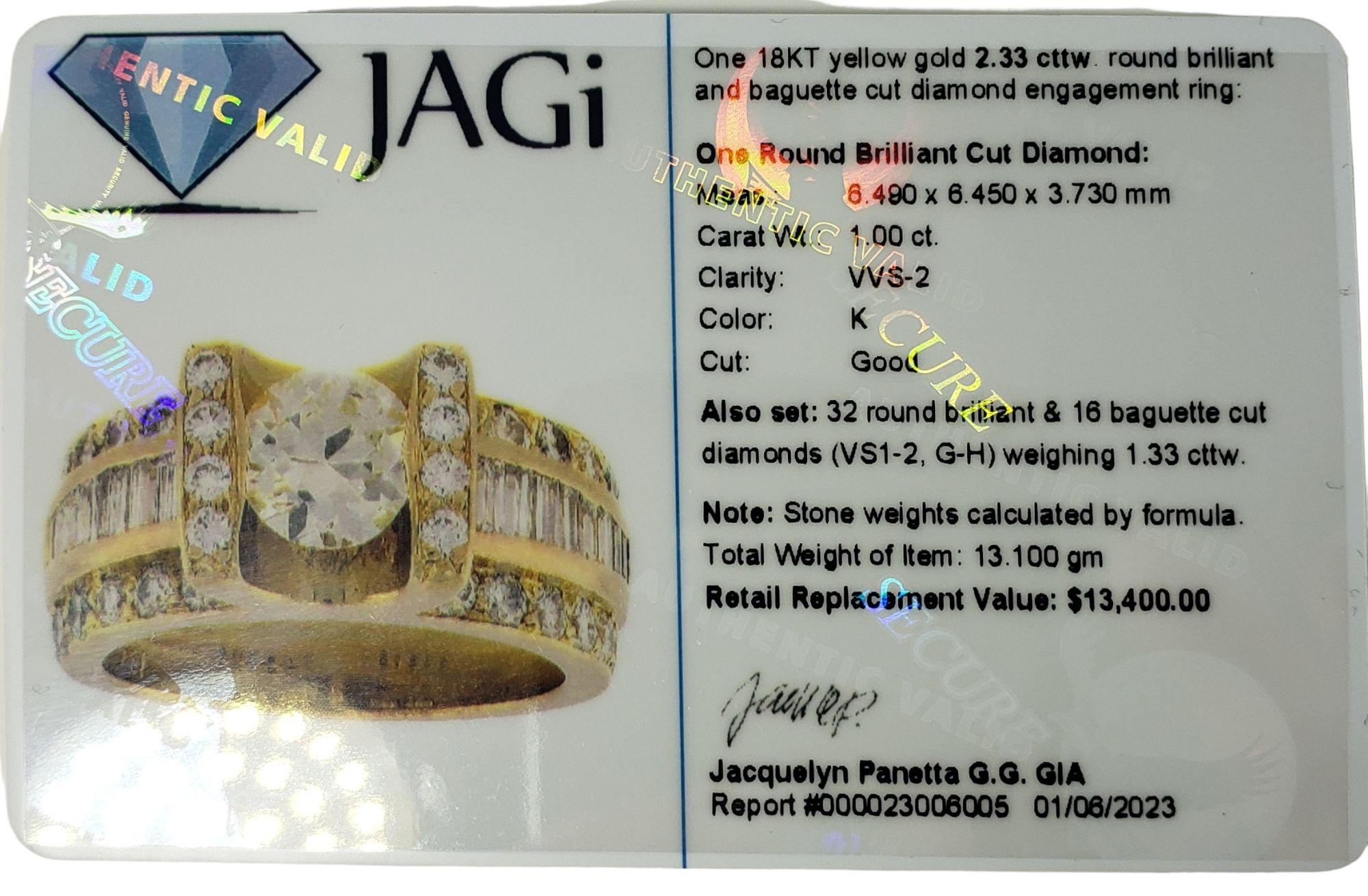 18 Karat Yellow Gold Diamond Engagement Ring #13684 3
