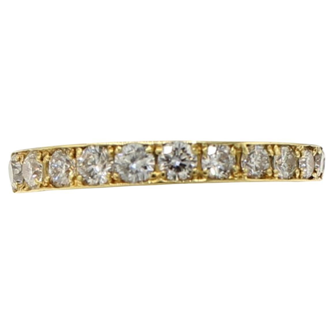 18 Karat Yellow Gold Diamond Eternity Band