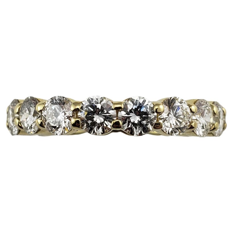 18 Karat Yellow Gold Diamond Eternity Band Ring For Sale at 1stDibs